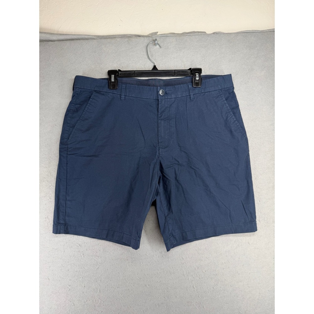 English Laundry Mens Navy Blue Textured Chino Shorts Size 40 Flat Front 1768314